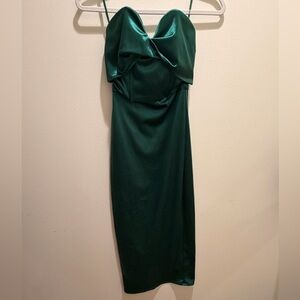 Elegant Green Satin Dress